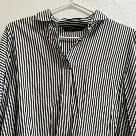 Zara Striped Shirt with Bandana Tie M - Picture 2 of 7
